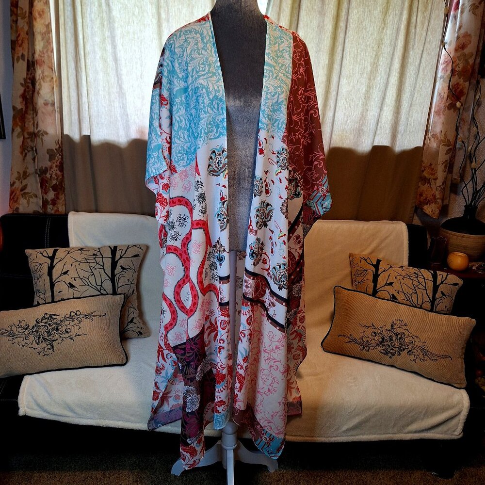 Oriental Style Long Swimsuit Coverup